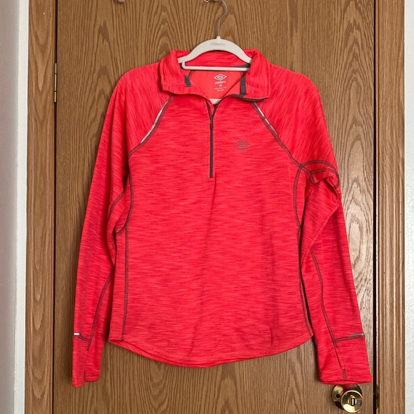 Umbro Tops - Umbro Pink and Gray Quarter-Zip Pullover